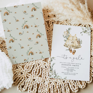 Boho-vintage Babykleidung Baby-Einweihungsparty fü Einladung