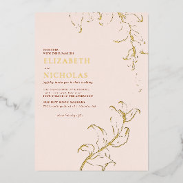 Boho Vintage Blätter Rustikaler Fall Folieneinladung