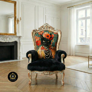 Boho Vintage Blumenfedern Schwarze Katze Decoupage Seidenpapier