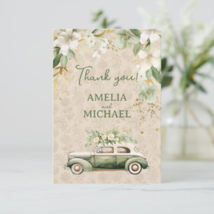 Boho Vintage botanische Hochzeit Dankeskarte