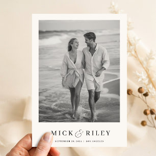 Boho Vintage Elegante Text und Foto-Hochzeit Save The Date