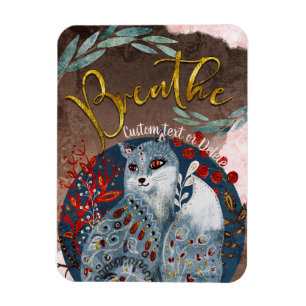 Boho-Vintage-Katze-Atme-Personalisierte Erinnerung Magnet