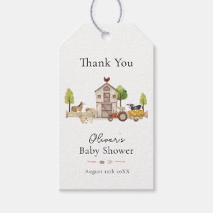 Boho Vintage Kleiner Traktor Baby Shower Geschenkanhänger