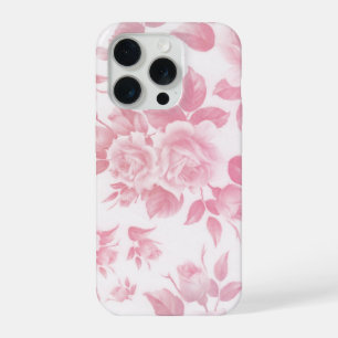 Boho Vintage Land schick weißen rosa Rosen Blumens iPhone 15 Pro Hülle