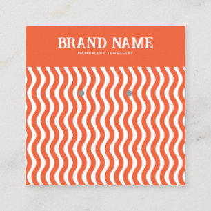 Boho Vintage orangefarbene Wellen-Ohrring-Displayk Quadratische Visitenkarte