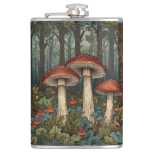 Boho Vintage Pilze Wald Flachmann