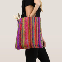 Boho Vintage Rot Violett Streifen -