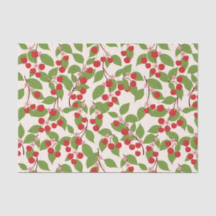 Boho Vintage Rote Kirschen Sommer Brautparty Seidenpapier