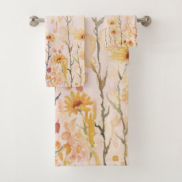 Boho Vintage Wildblumen Badhandtuch Set