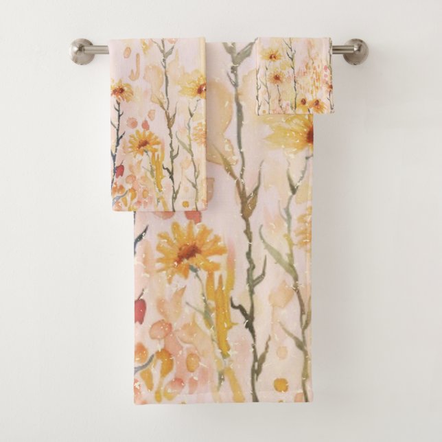 Boho Vintage Wildblumen Badhandtuch Set (Insitu)
