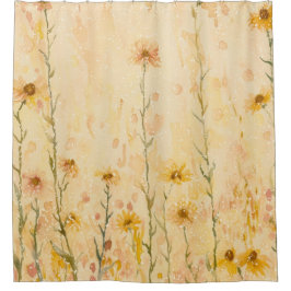 Boho Vintage Wildblumen Duschvorhang