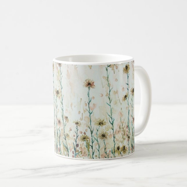 Boho Vintage Wildblumen Kaffeetasse (VorderseiteRechts)