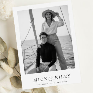Boho Vintager Minimalistischer Text und Foto Hochz Save The Date