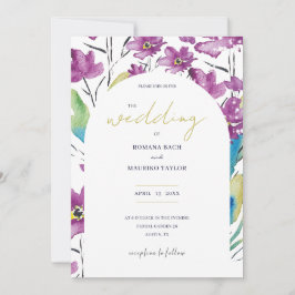 Boho Violet Türkis Wildblumen Einladung