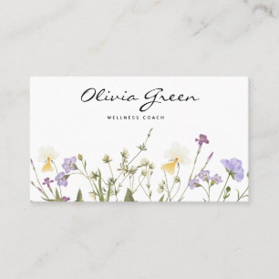 Boho Visitenkarte, Wasserfarben Blumen Feminine  Visitenkarte