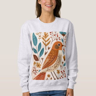 Boho-Vogel-Blumen-Natur-T-Shirt Sweatshirt