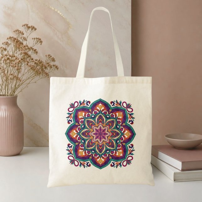 Boho-Volkskunst-Blume Tragetasche (Von Creator hochgeladen)