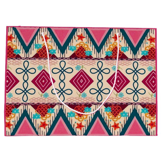 Boho-Volkskunst  Große Geschenktüte (Rückseite)