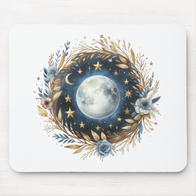Boho Vollmond Mousepad (Vorne)