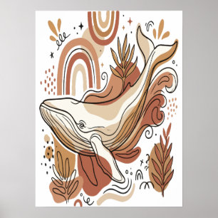 Boho-Wal-Botanik-Ozean-Kunstposter Poster