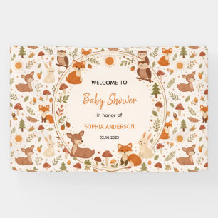 Boho-Wald-Babyparty Rustikale Waldtiere Banner