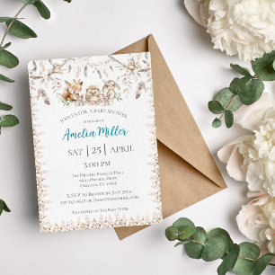 Boho-Wald-Babyshower-Einladung Einladung