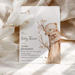 Boho-Wald-Bär & Baum-Baby-Party Einladung