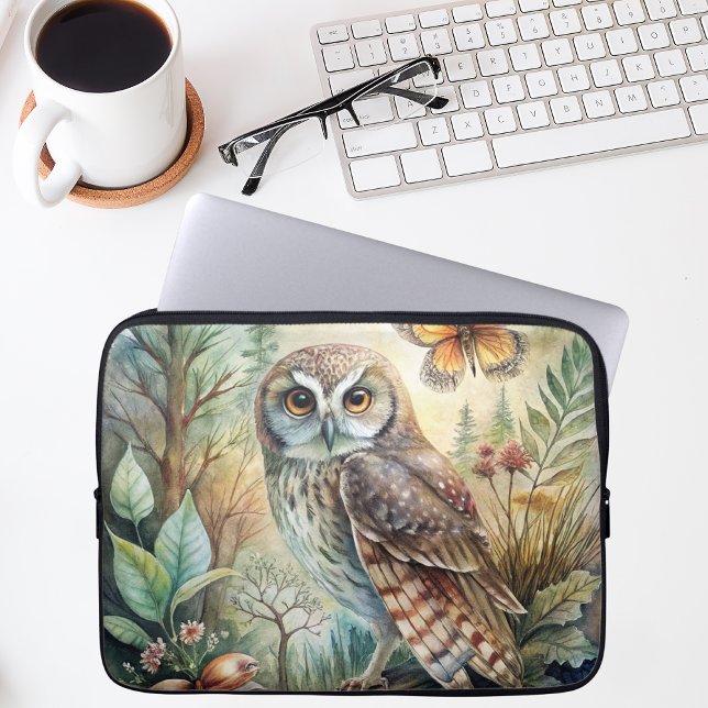 Boho-Wald-Eule Laptopschutzhülle (Von Creator hochgeladen)