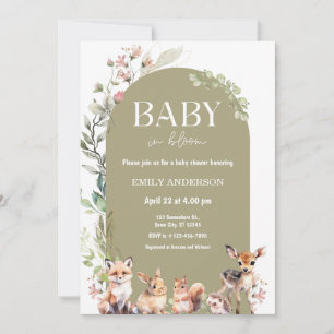 Boho-Wald-Waldtiere-Baby-Party Einladung