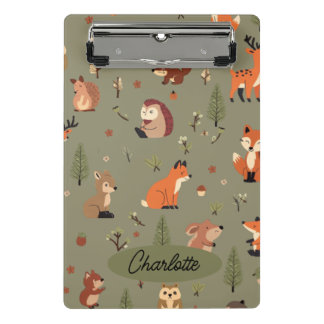 Boho-Waldlandschaft personalisiert Mini Klemmbrett