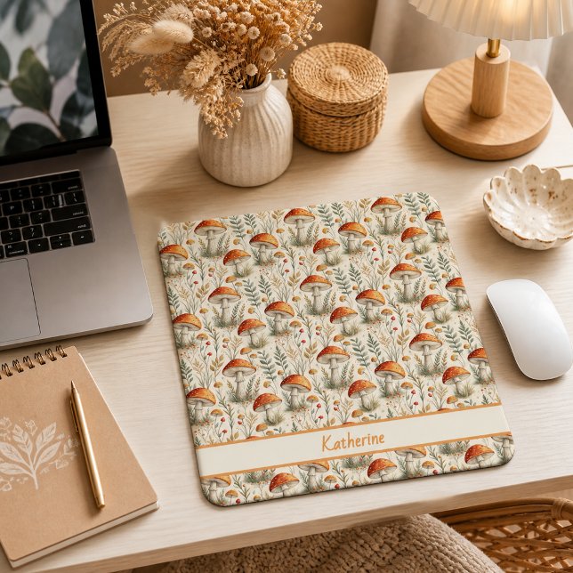 Boho-Waldpilzmuster Mousepad (Von Creator hochgeladen)