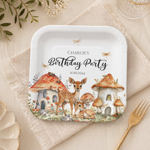 Boho-Waldtier-Geburtstagsfeier Pappteller