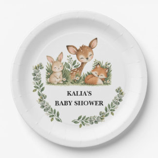 Boho-Waldtiere-Baby-Party Pappteller
