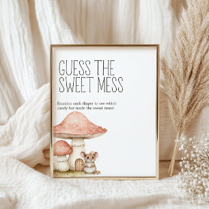 Boho-Waldtiere Baby Shower Errate Süße Unordnung Poster