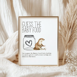 Boho-Waldtiere-Baby-Shower-Ratespiel-Babynahrungss Poster