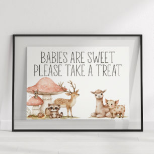Boho-Waldtiere-Babyshower-Geschenk-Schild Poster