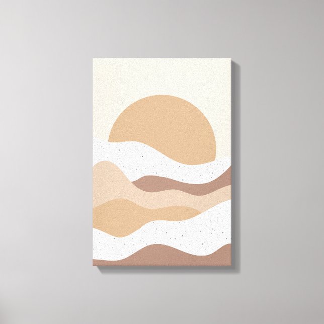 Boho-Wandkunst in Beige – Minimalistisches Poster Leinwanddruck (Vorderseite)