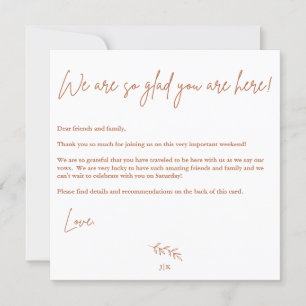 Boho Warm Wedding Welcome Card Einladung