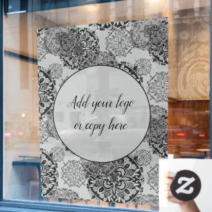 Boho Warme Graue Mandalas  Fensteraufkleber