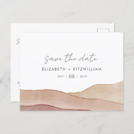 Boho Wasserfarbe Abstrakte Hochzeit Save the Date Postkarte