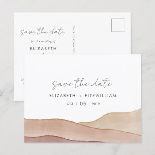 Boho Wasserfarbe Abstrakte Hochzeit Save the Date Postkarte