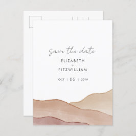 Boho Wasserfarbe Abstrakte Hochzeit Save the Date Postkarte