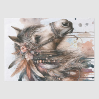 Boho Wasserfarbe Blumenzauber Pferdegewebe Papier
