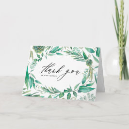 Boho Wasserfarbe Eukalyptus und Sukkulturen Rahmen Dankeskarte