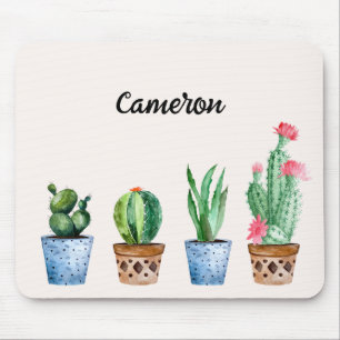 Boho Wasserfarbe gepotted Cactus & Succulents Cust Mousepad