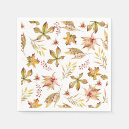 Boho Wasserfarbe Herbst Botanisches Muster Party Serviette