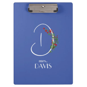 Boho-Wasserfarbe-Monogramm Buchstabe D  Klemmbrett