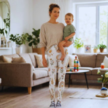 Boho-Wasserfarbe-Regenbogen-Pastell-Blumen-Legging
