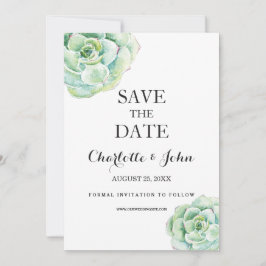 boho Wasserfarbe sukkulente Hochzeit speichern Sie Save The Date