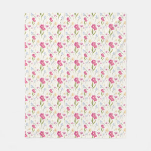 Boho-Wasserfarbe-Wildblume  Fleecedecke